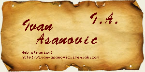 Ivan Asanović vizit kartica